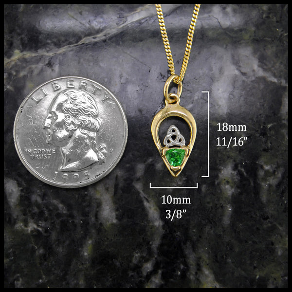 Trilliant Tsavorite Pendant in Gold Walker Metalsmiths