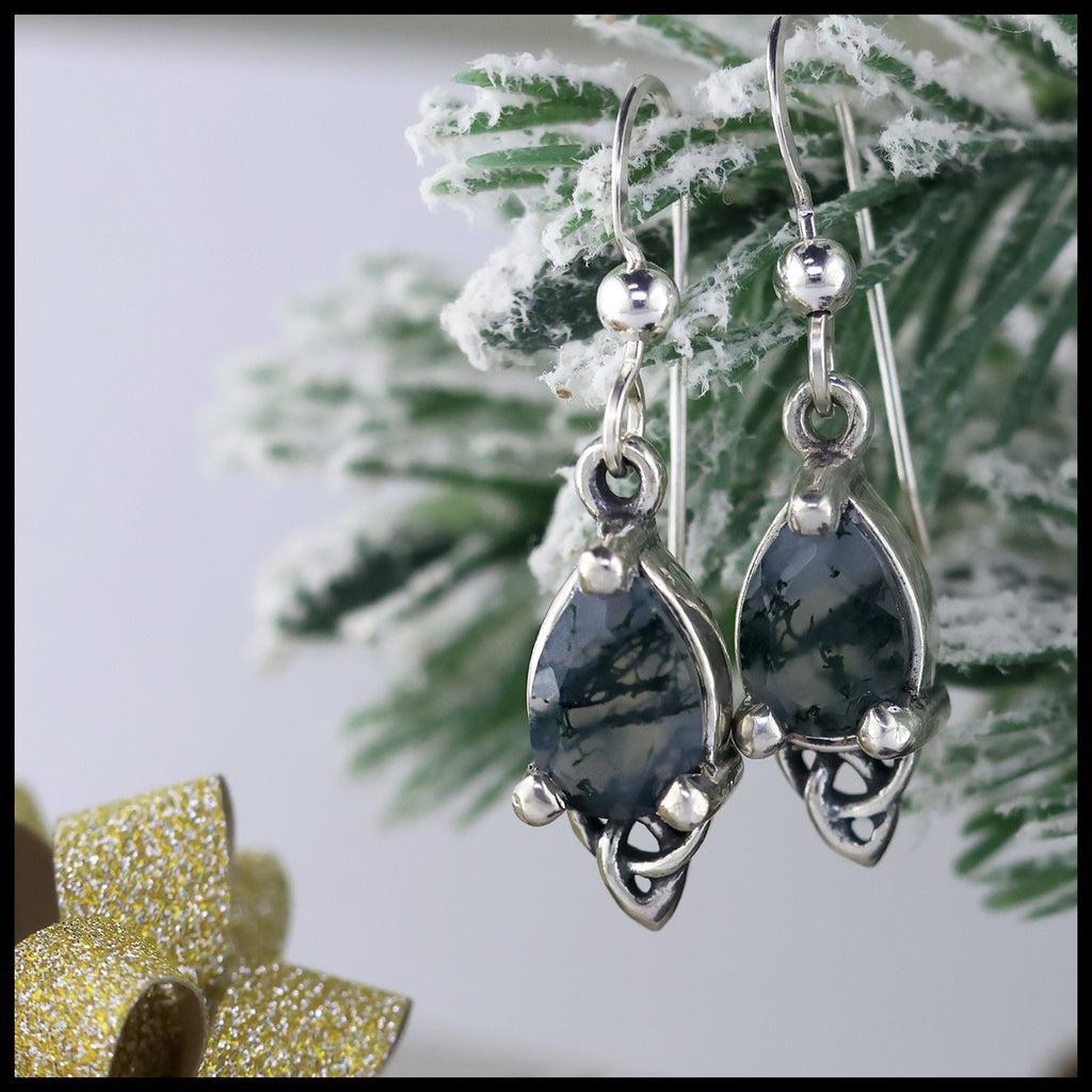 Limited Edition Moss Agate Goddess Earrings