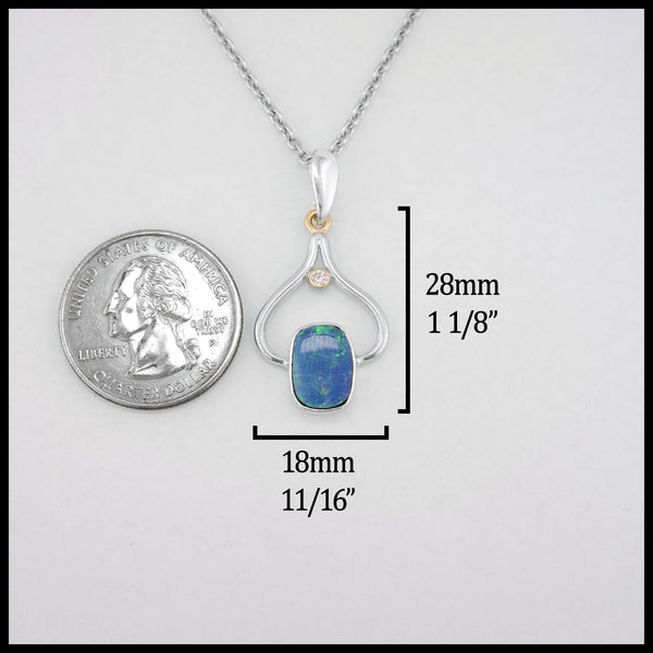Opal Doublet with Diamond Pendant