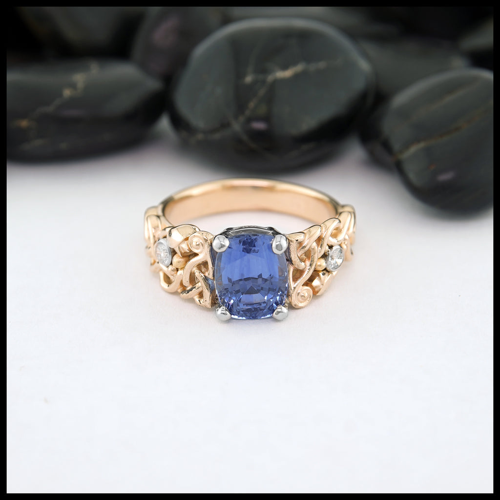 Custom Sapphire and Diamond Ring