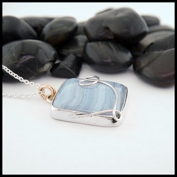 Blue Lace Agate Pendant