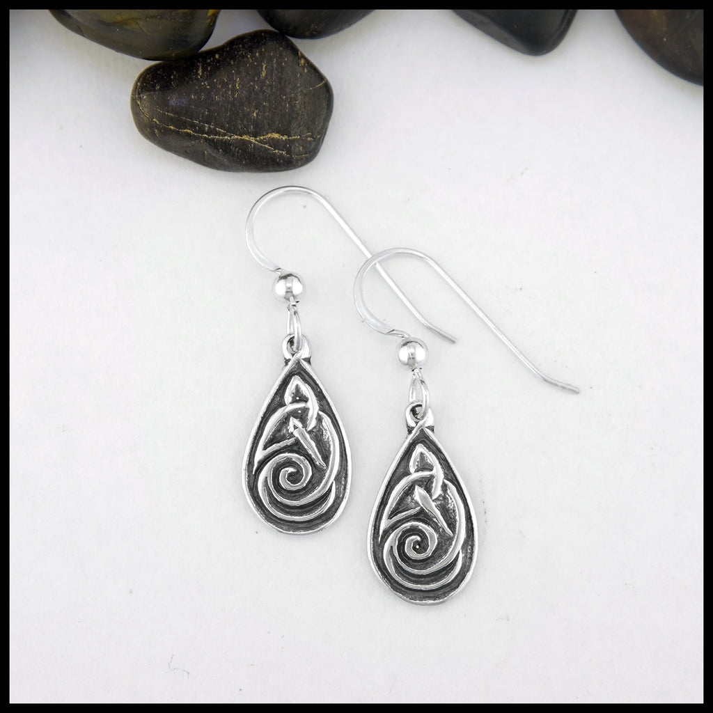 Small Celtic Spiral Drop Earrings