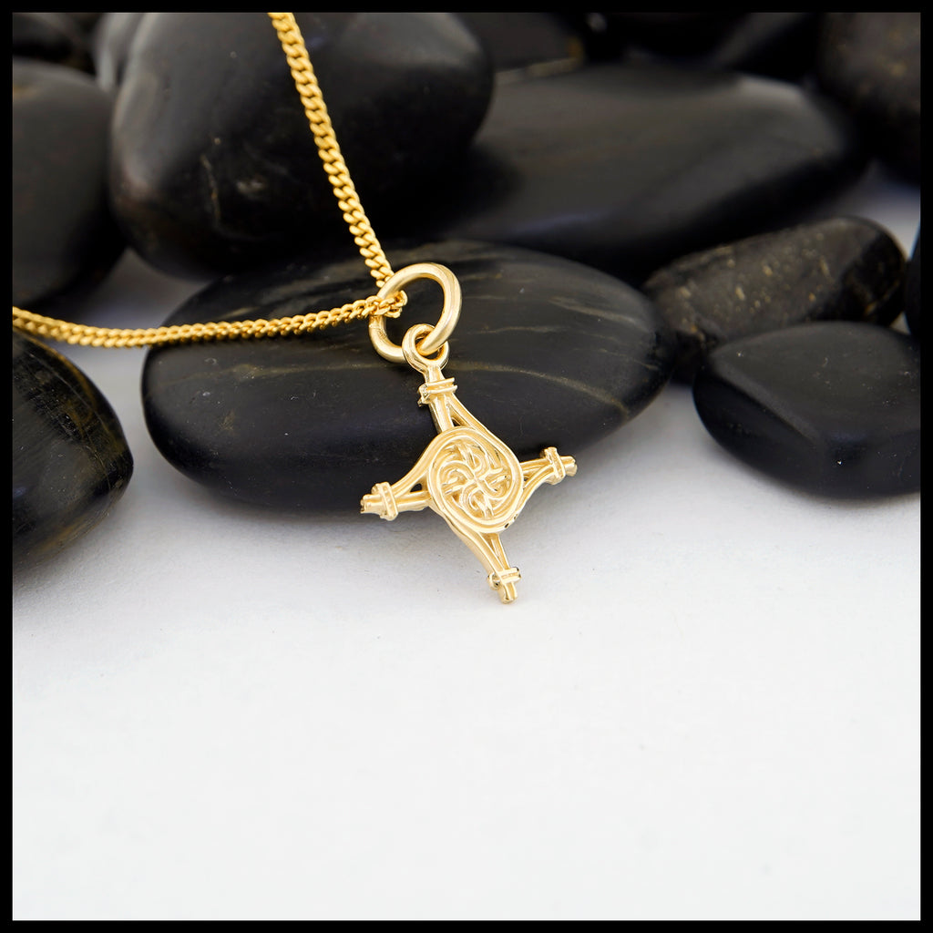 Extra Small St. Brigid's Spiral Cross in Gold