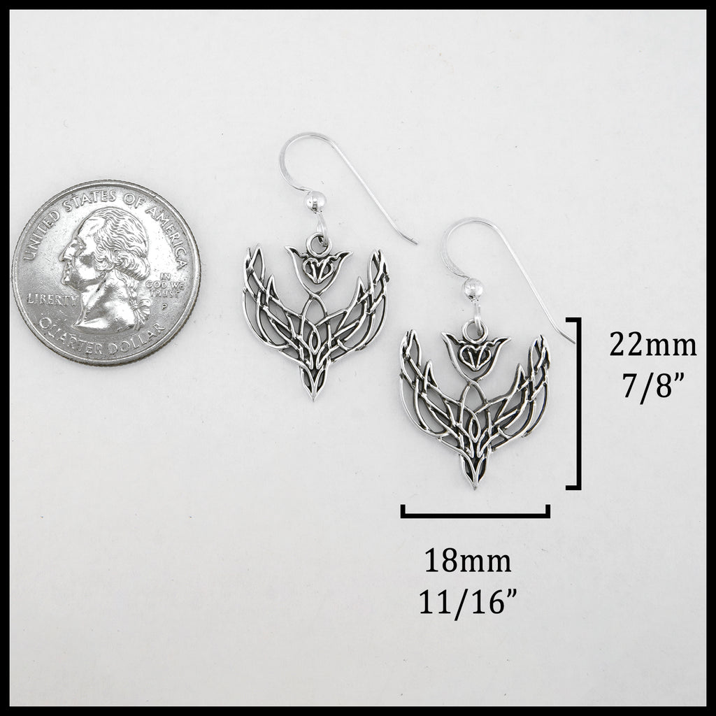 Earrings: Length 22mm 7/8" width 18mm 11/16"