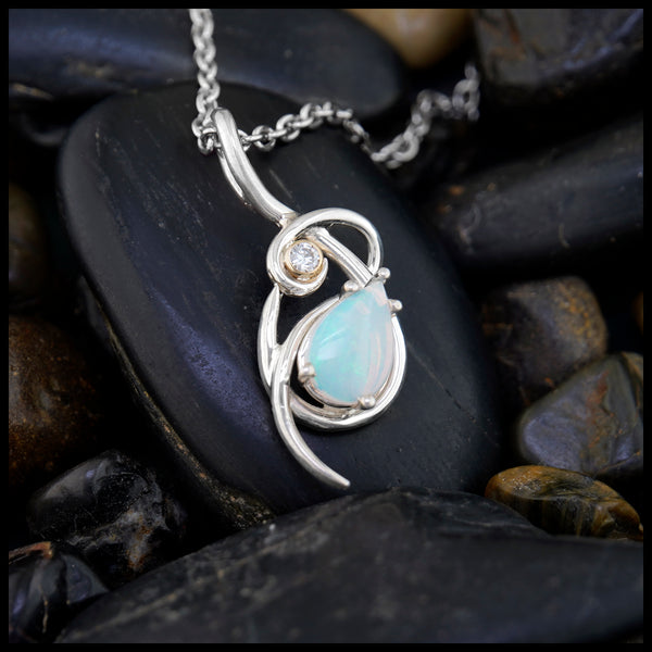 Interlocking Swirl Opal Pendant