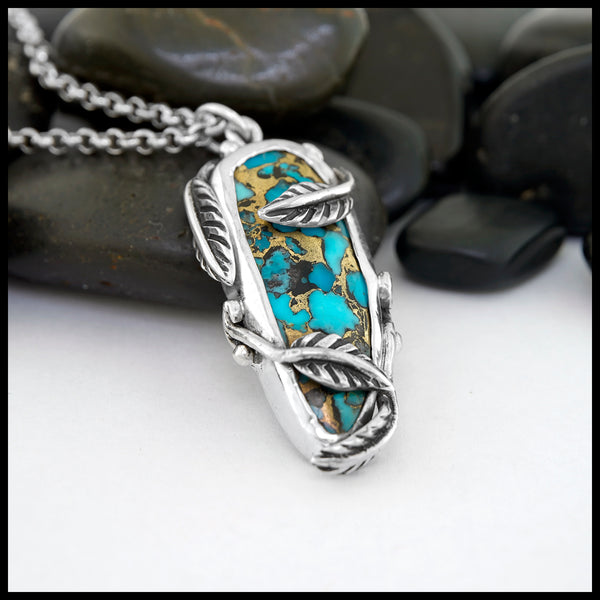 Thistle Turquoise Nature Pendant