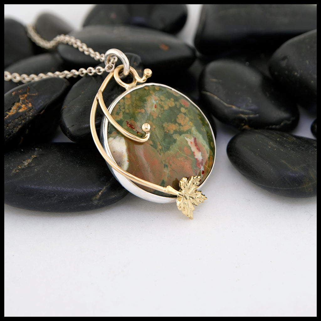 Leaf and Agate Pendant