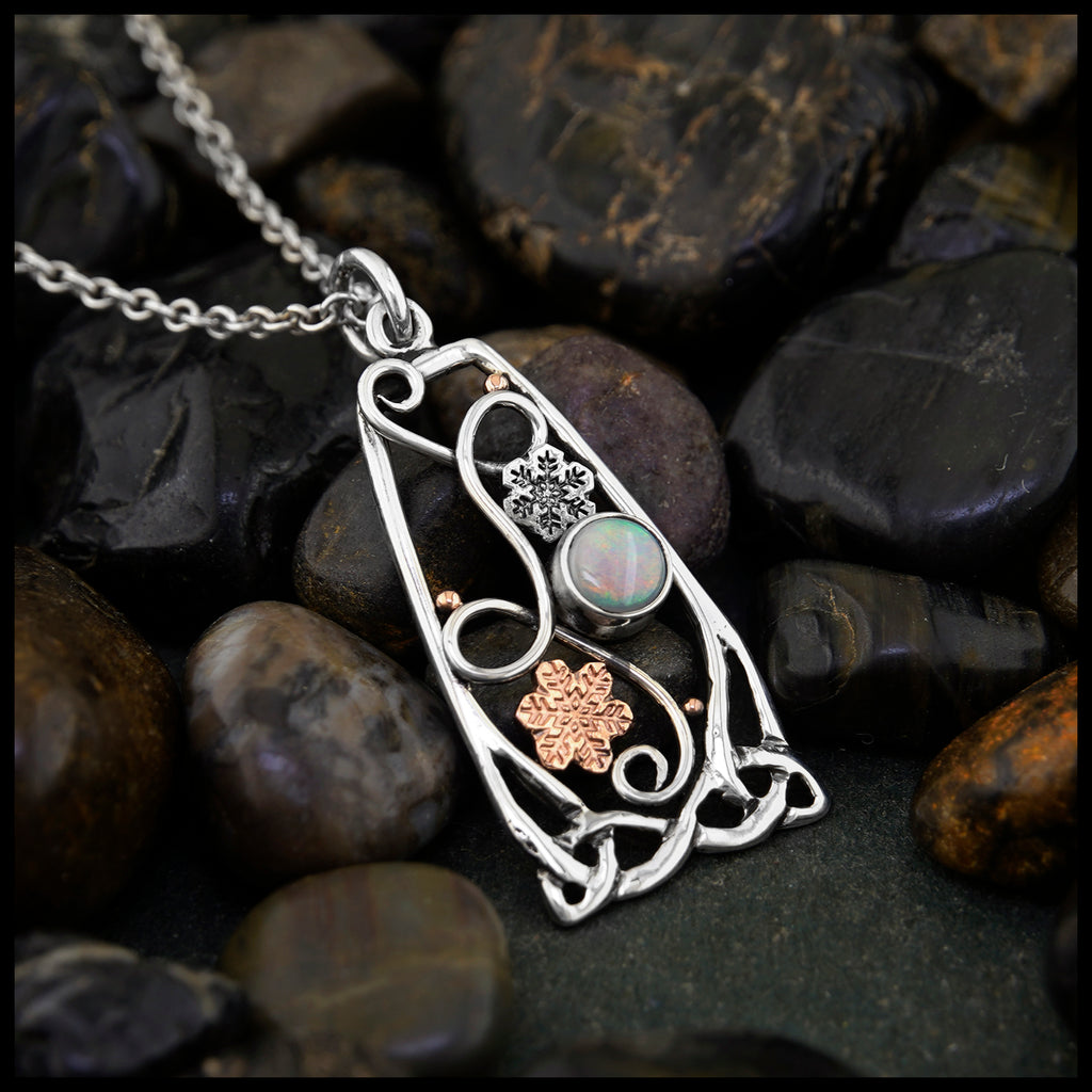 Opal Snowflake Pendant