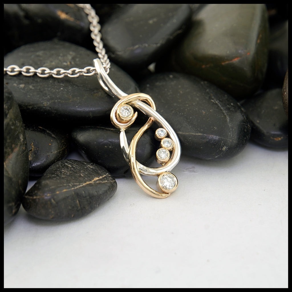 Entwined Swirl Diamond Pendant