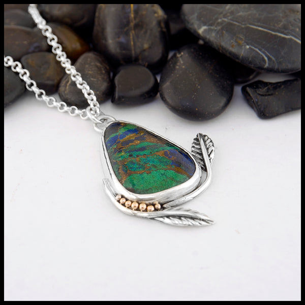 Azurite Leaf Pendant