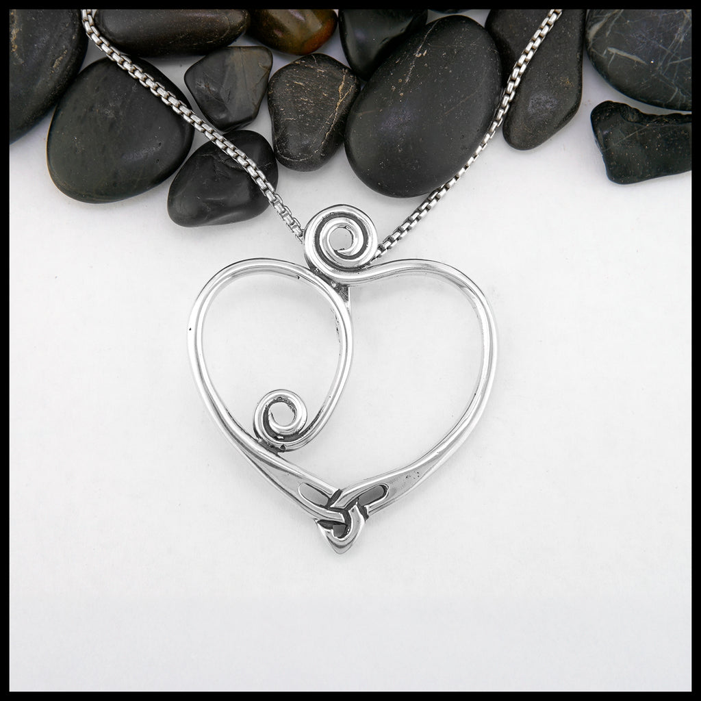 Large Anna's Heart Celtic Pendant