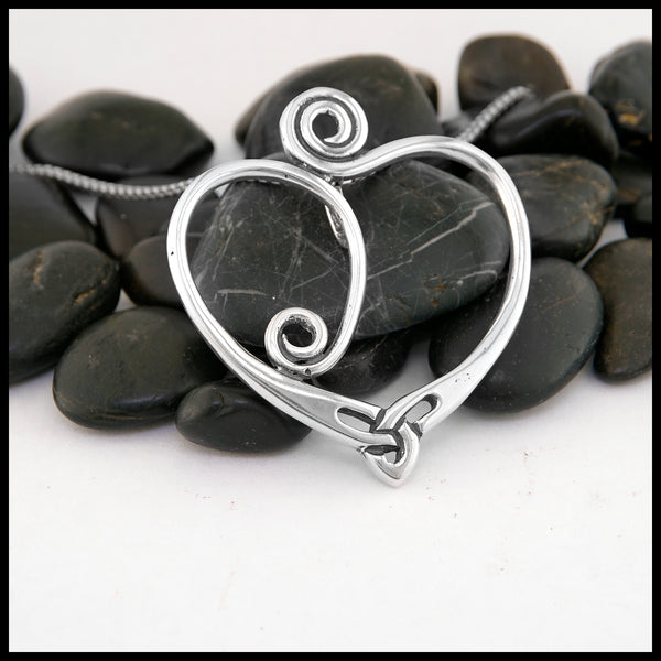 Large Anna's Heart Celtic Pendant