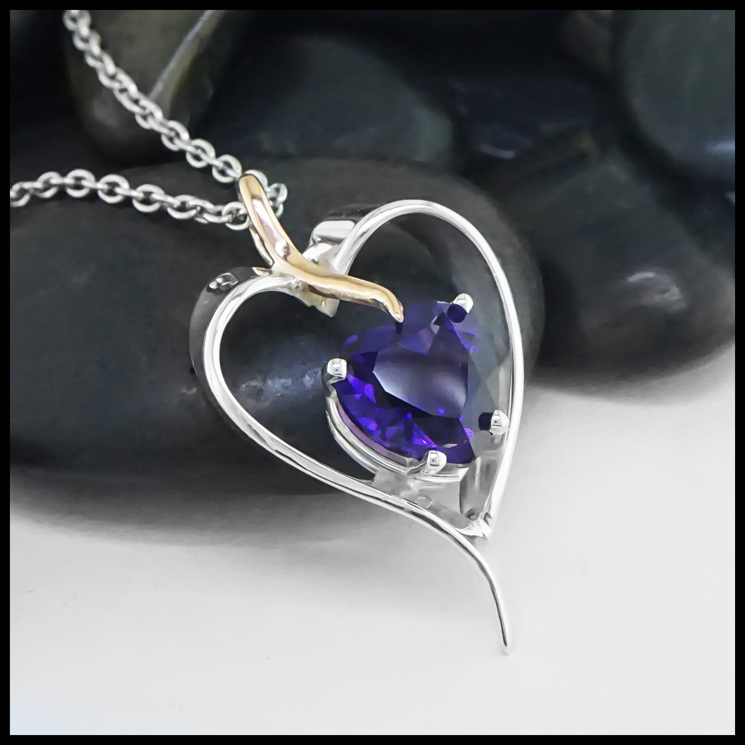 Heart shaped hot sale amethyst pendant