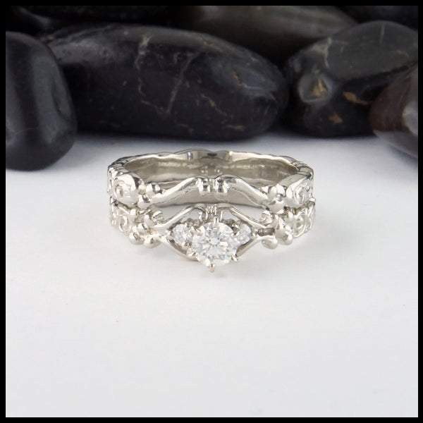 1930's Antique Old European Cut Diamond Engagement Ring 14K White Gold –  Vintage Diamond Ring