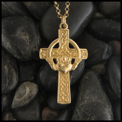 14K Gold Irish Celtic Claddagh Cross | Walker Metalsmiths