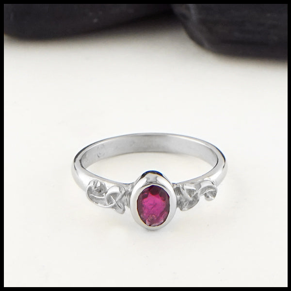 Celtic Knot Ring with Ruby