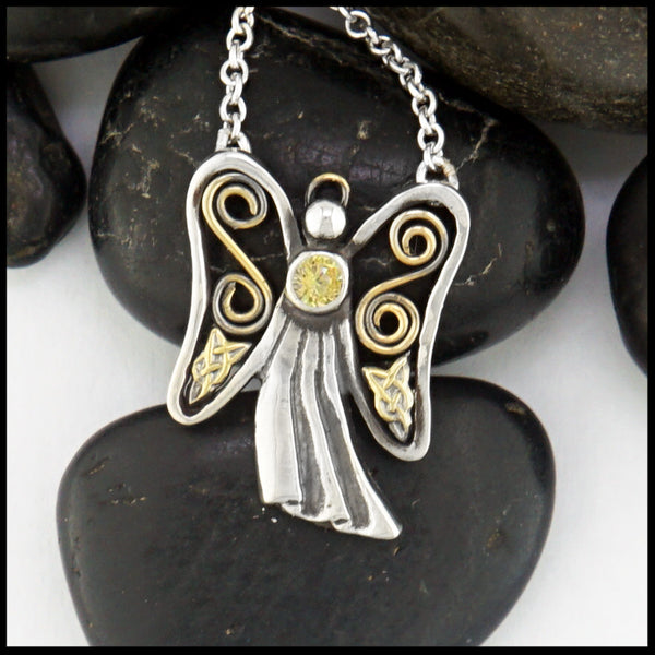 Angel of My Heart pendant with November birthstone