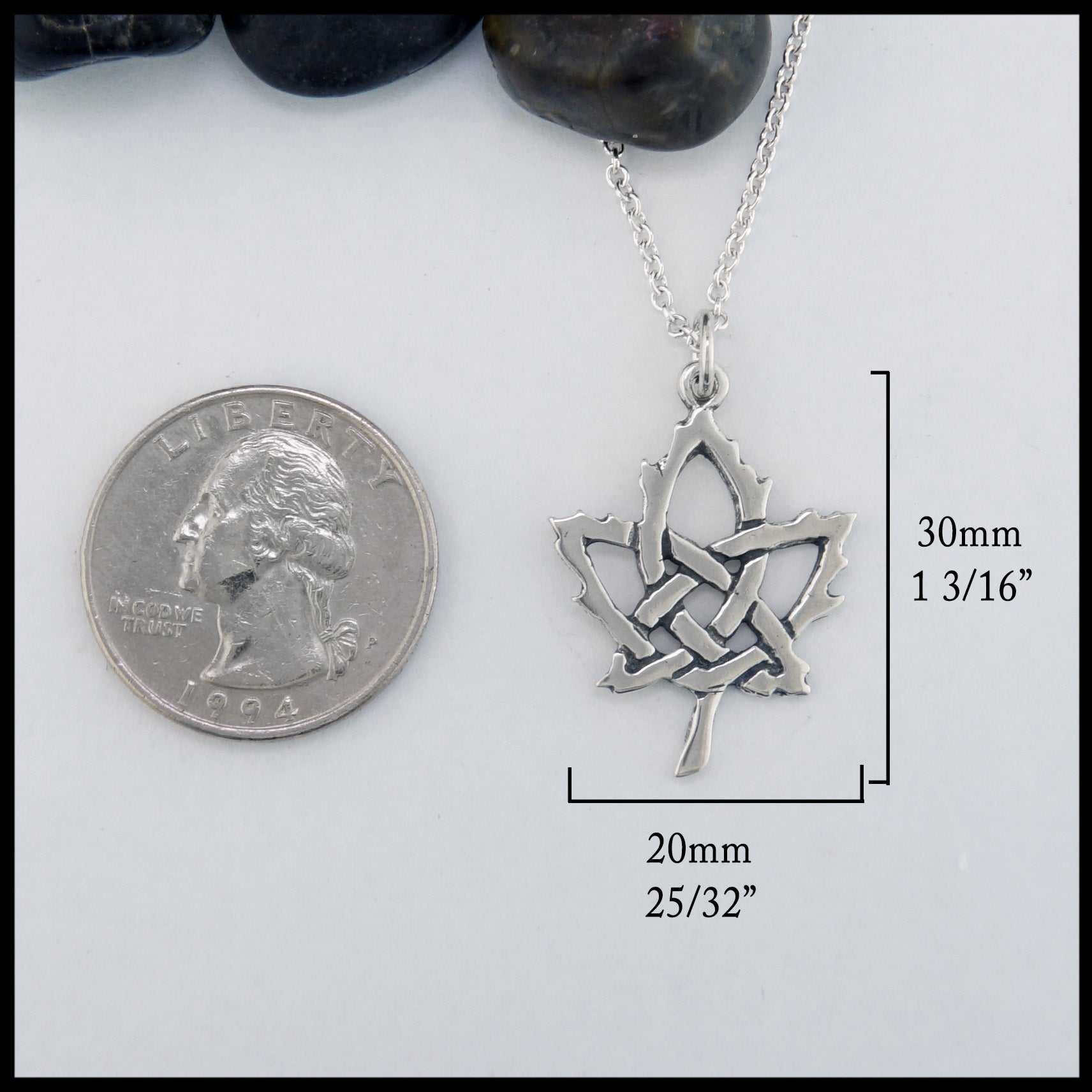 Celtic Maple Leaf Pendant and Earring Set | Walker Metalsmiths