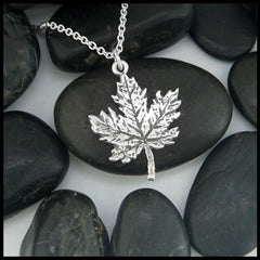 Maple Leaf retailer - Silver Pendant - Statement Necklace - Maple Leaf Sterling Silver - Made to Order