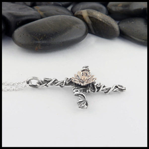 The St. Brigid's Flower Cross in Sterling Silver and Rose Gold | Walker ...